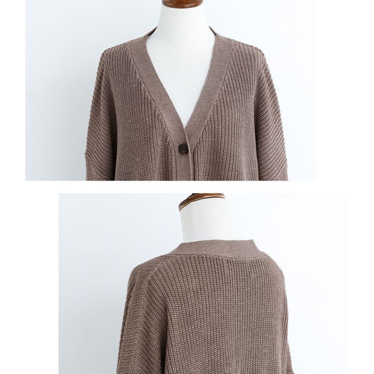 n'OrLABEL畦編みVネックニットカーディガン | osharewalker | 詳細画像10 