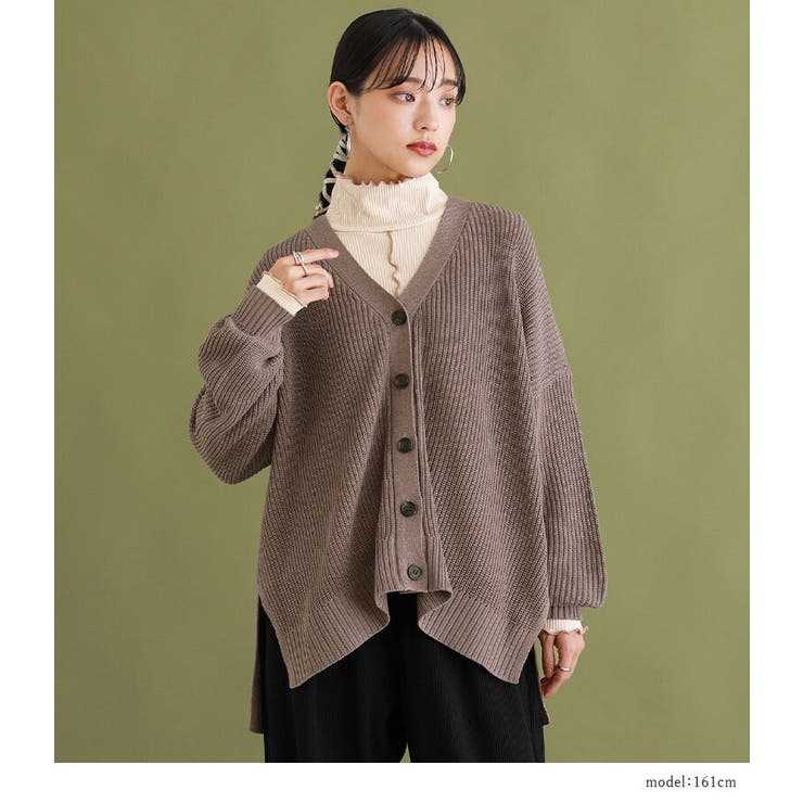 n'OrLABEL畦編みVネックニットカーディガン | osharewalker | 詳細画像14 