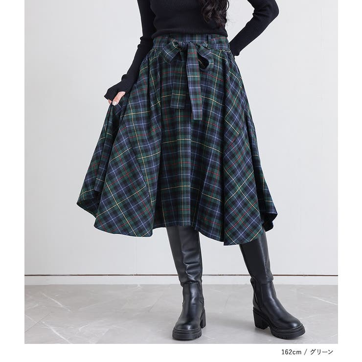 n'OrLABELクラシカルチェックスカート [品番：MITW0001517