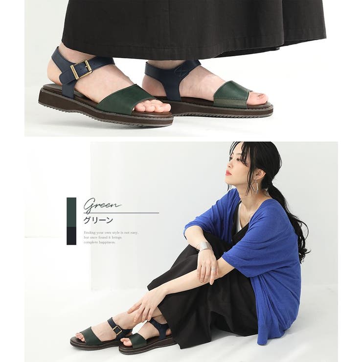 n'OrLABELバイカラーフラットサンダル | osharewalker | 詳細画像9 