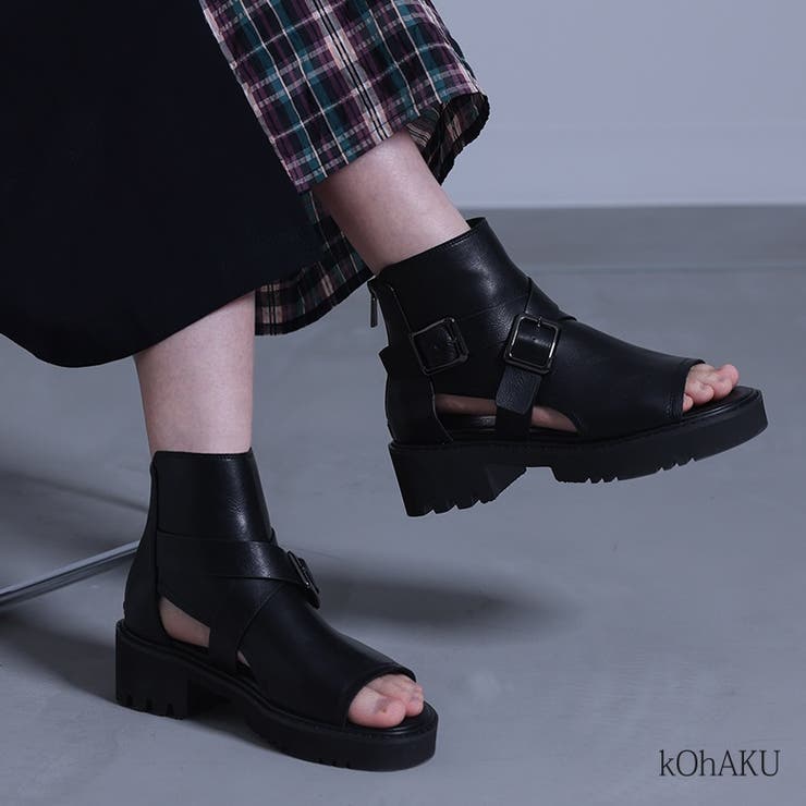 kOhAKUクロスベルトデザイン厚底サンダル  | osharewalker | 詳細画像1 
