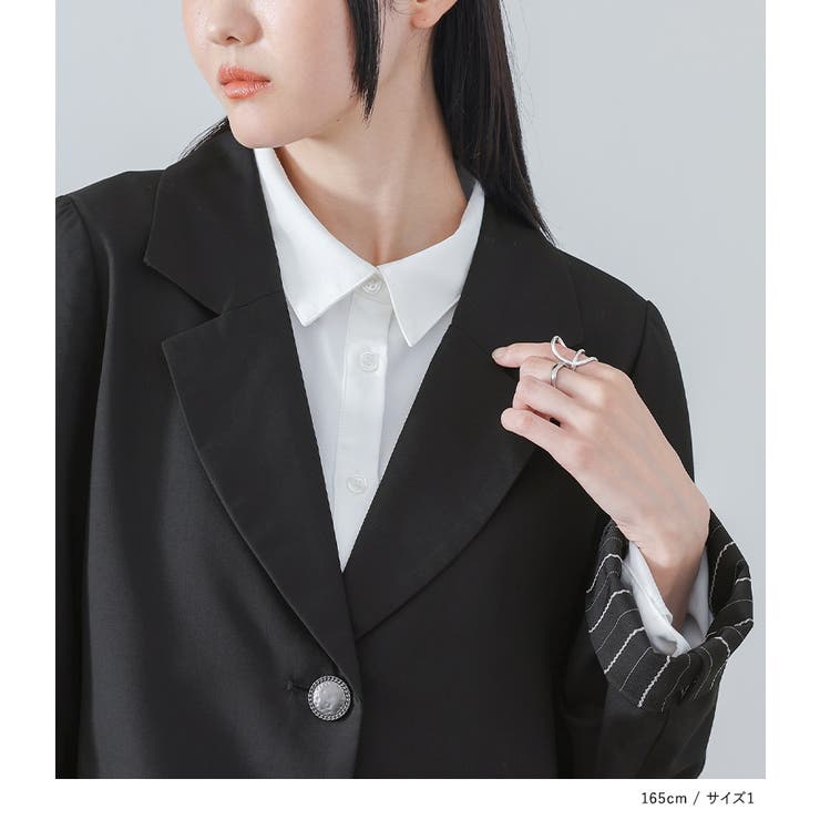 kOhAKU異素材プリーツアシメジャケット  | osharewalker | 詳細画像12 