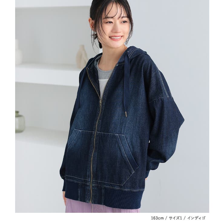 n'OrLABELコットンデニムジップアップパーカー  | osharewalker | 詳細画像7 