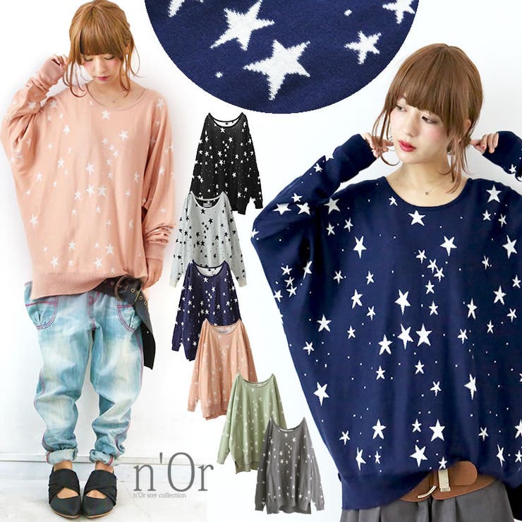 N Orlabel星柄ジャガードドルマンニットニット セーター 品番 Mitw Osharewalker オシャレウォーカー の レディースファッション通販 Shoplist ショップリスト
