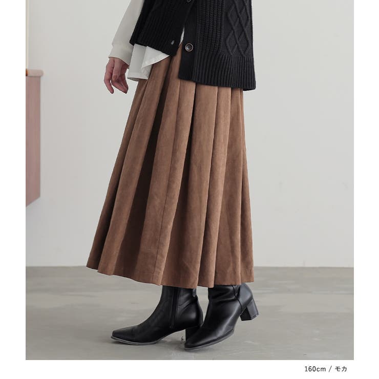 n'OrLABELスエードタッチタックスカート  | osharewalker | 詳細画像12 