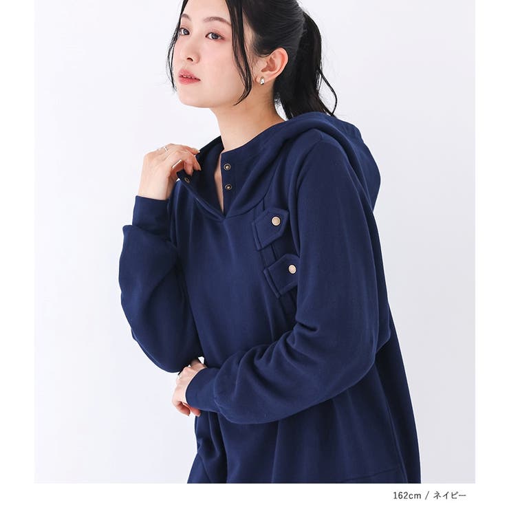 n'OrLABELスタンドカラーロングデザインパーカー  | osharewalker | 詳細画像7 