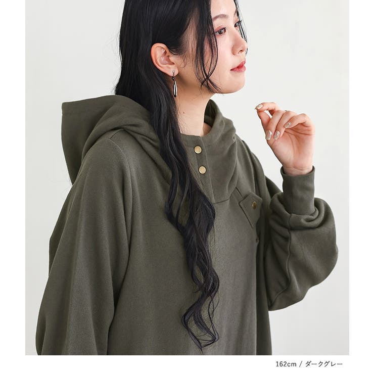 n'OrLABELスタンドカラーロングデザインパーカー  | osharewalker | 詳細画像10 