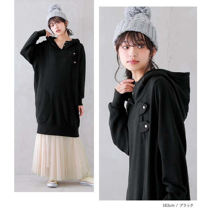 n'OrLABELスタンドカラーロングデザインパーカー  | osharewalker | 詳細画像15 