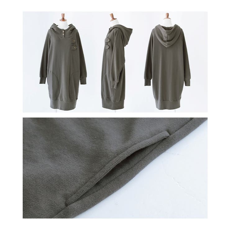 n'OrLABELスタンドカラーロングデザインパーカー  | osharewalker | 詳細画像18 