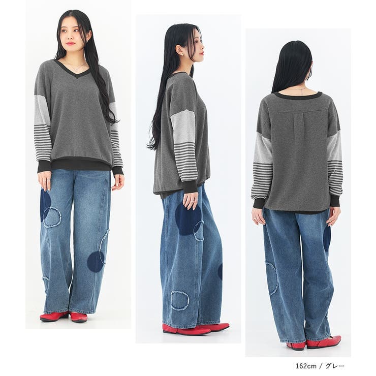 n'OrLABEL配色ボーダーデザインニット  | osharewalker | 詳細画像10 