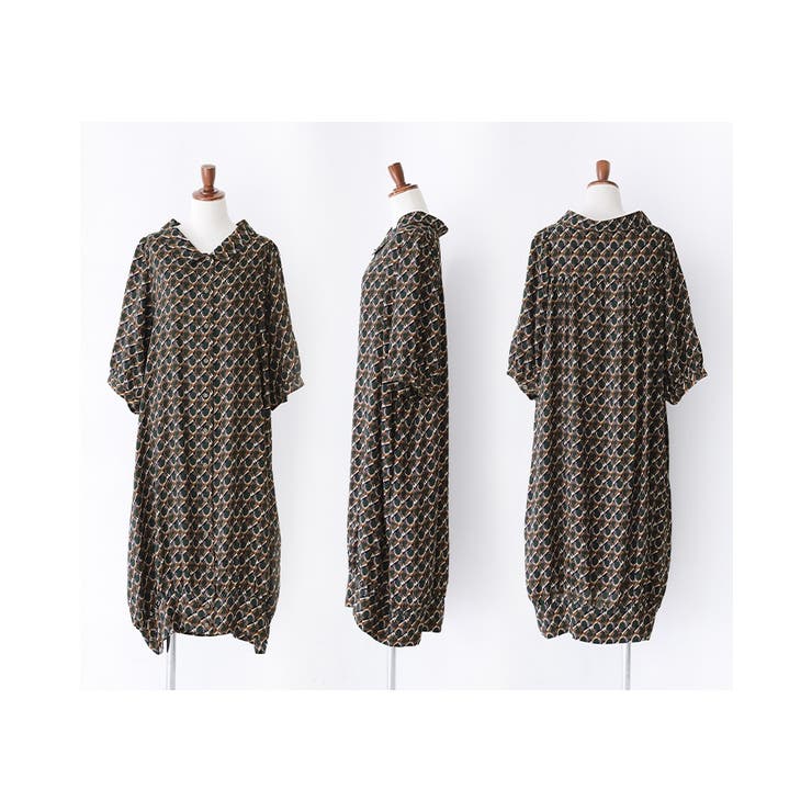 MARNI コットン ブロード 総柄 コクーン ワンピース ネイビー38 MARNI コットン ブロード 総柄 コクーン ワンピース ネイビー38