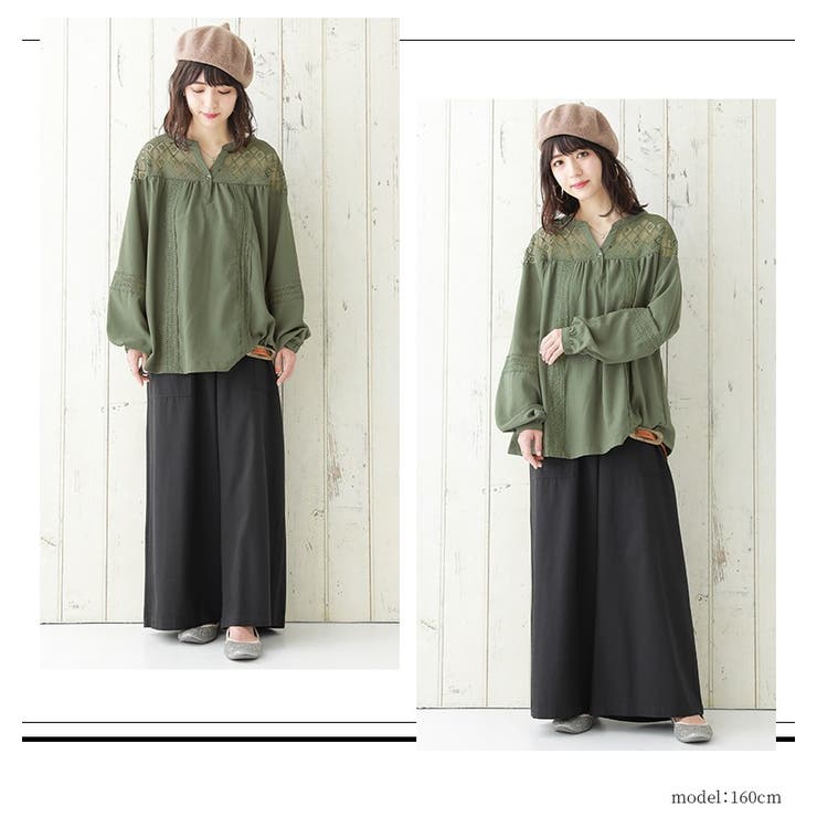 オリジナルレースキーネックブラウス Vin｜オリジナルレースキーネックブラウス | Rakuten Fashion