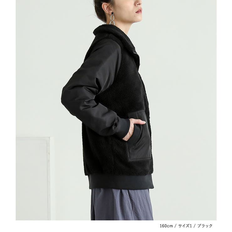 n'OrLABELスタンドカラーボアブルゾン | osharewalker | 詳細画像8 