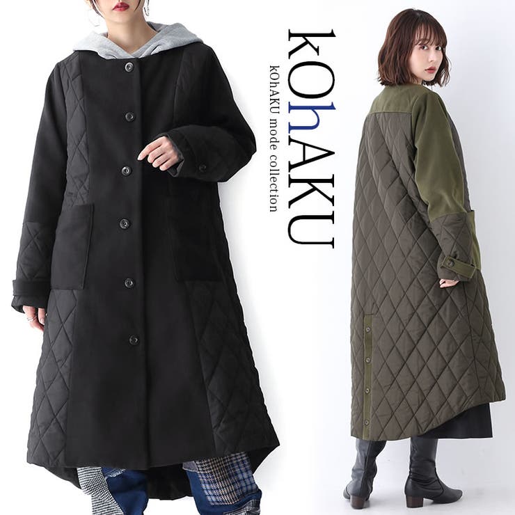 kOhAKU異素材キルティングコート[品番：MITW0014813]｜osharewalker