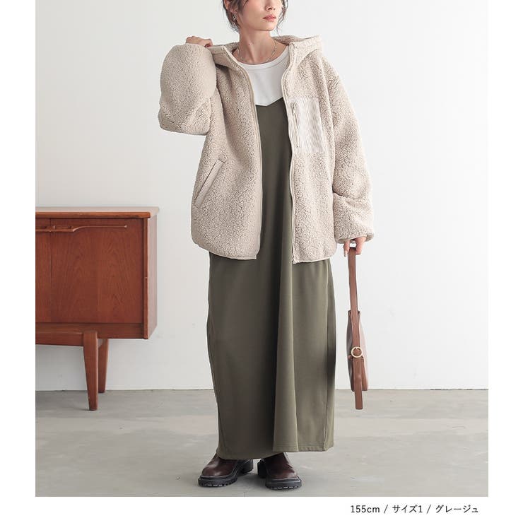 n'OrLABEL異素材フーデッドボアブルゾン  | osharewalker | 詳細画像15 