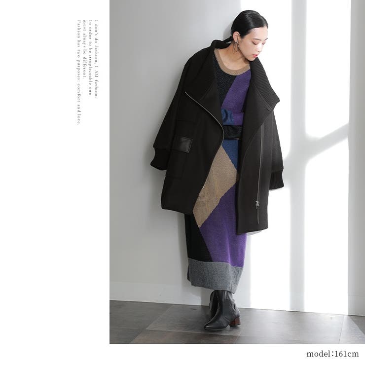 kOhAKUアシメZIPコクーンコート[品番：MITW0016844]｜osharewalker（オシャレウォーカー  ）のレディースファッション通販｜SHOPLIST（ショップリスト）