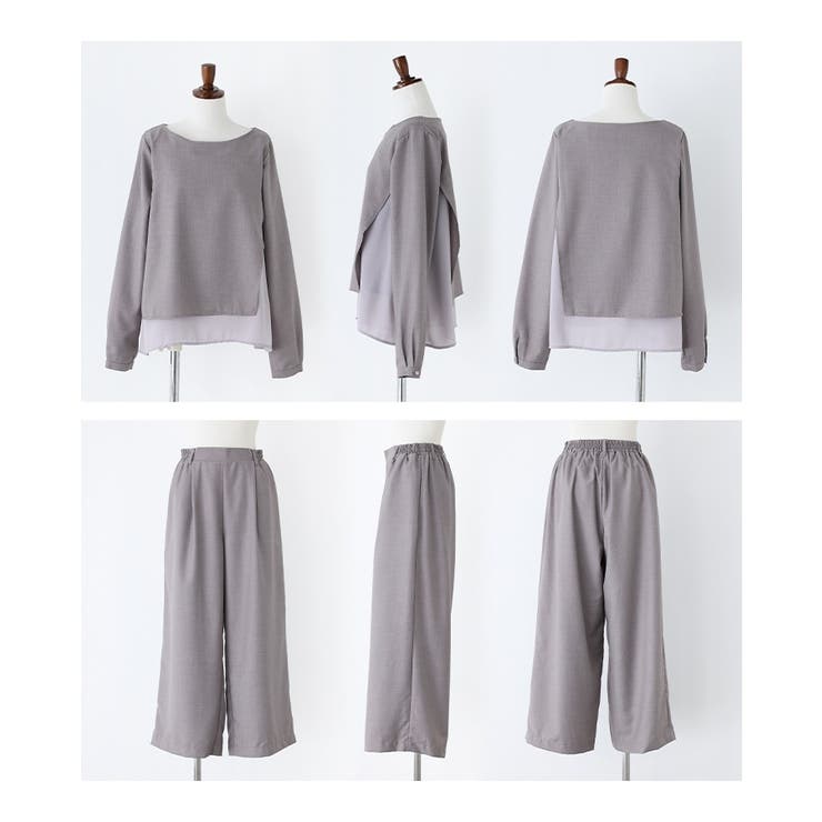 n’OrLABELシフォンドッキングセットアップ　ライトグレー n'OrLABELシフォンドッキングセットアップ[品番：MITW0014233