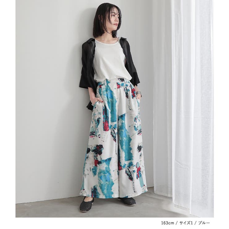 ガラカラーフォトプリントワイドパンツ 楽天市場】【SALE／30%OFF】(W)ガラカラーフォトPワイドP