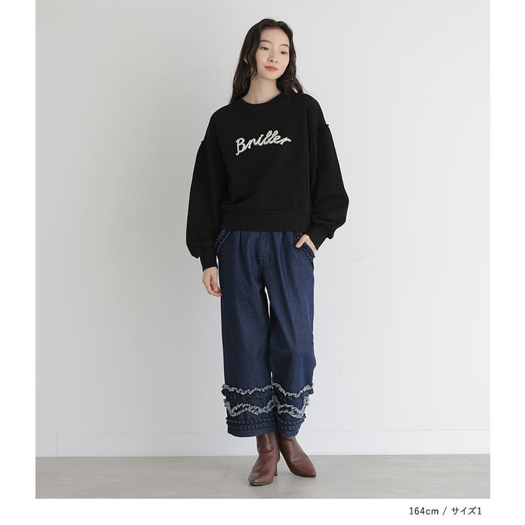 somari imaginationフリルデザインクロップドデニムパンツ | osharewalker | 詳細画像6 