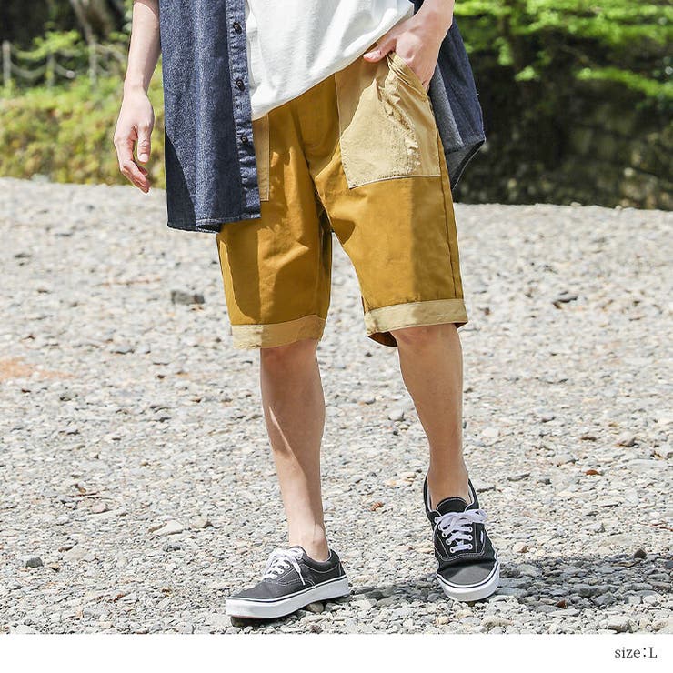 n'OrLABEL配色異素材ハーフパンツ | osharewalker【MEN】 | 詳細画像10 