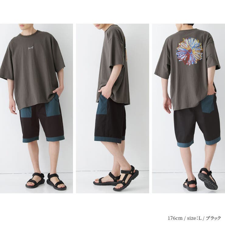 n'OrLABEL配色異素材ハーフパンツ | osharewalker【MEN】 | 詳細画像6 