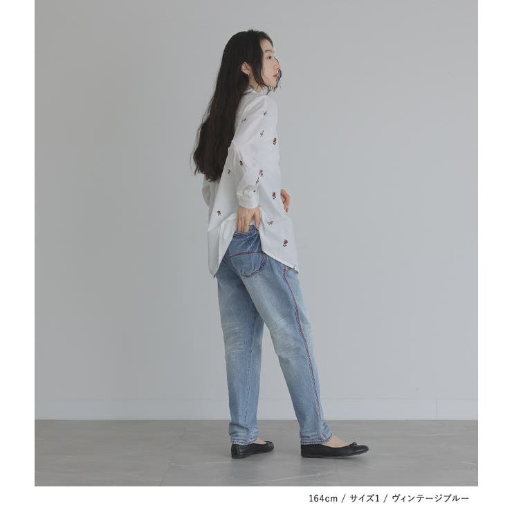 somari imagination赤ステッチサルエルdesignデニム[品番