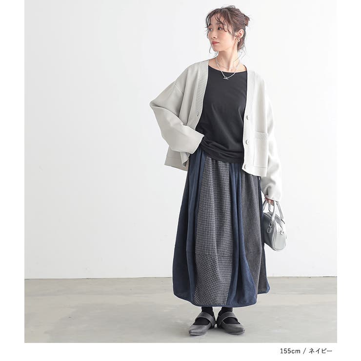 n'OrLABEL異素材配色コクーンスカート  | osharewalker | 詳細画像14 