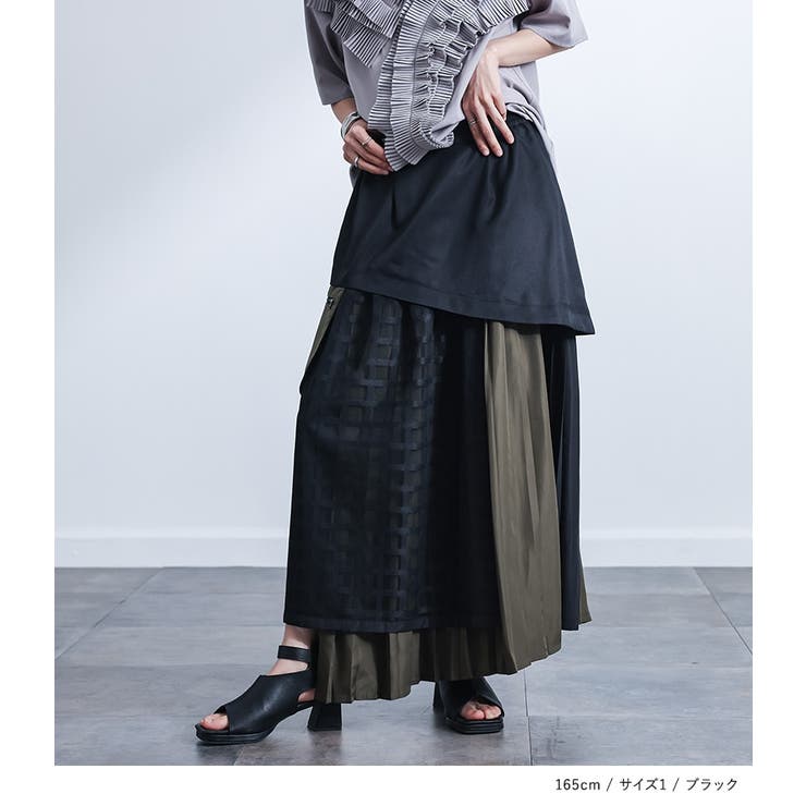 kOhAKU異素材シアーチェックプリーツスカート  | osharewalker | 詳細画像5 