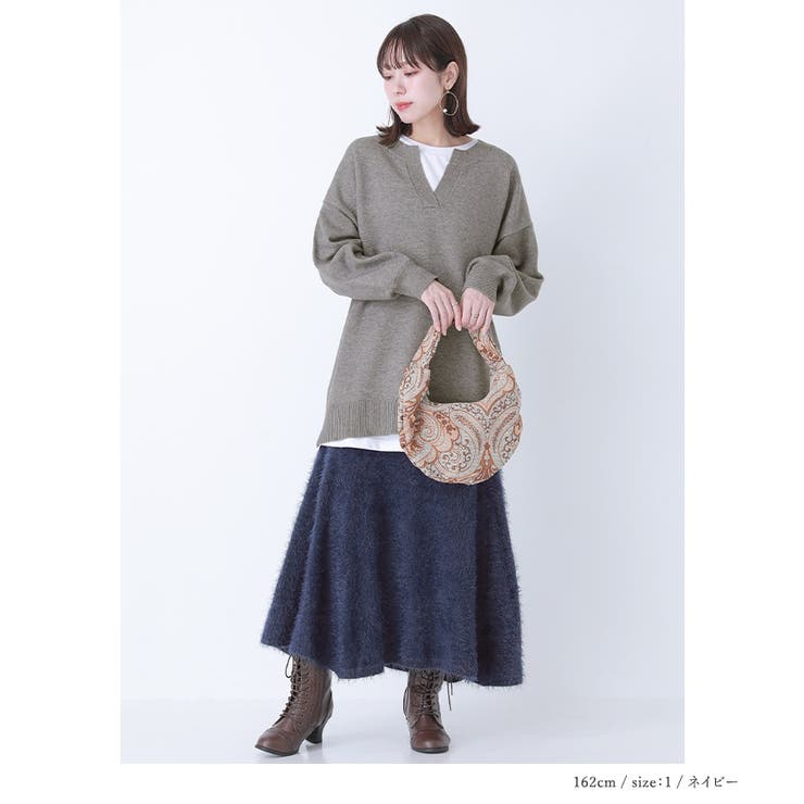 n'OrLABELシャギーニットフレアスカート | osharewalker | 詳細画像14 