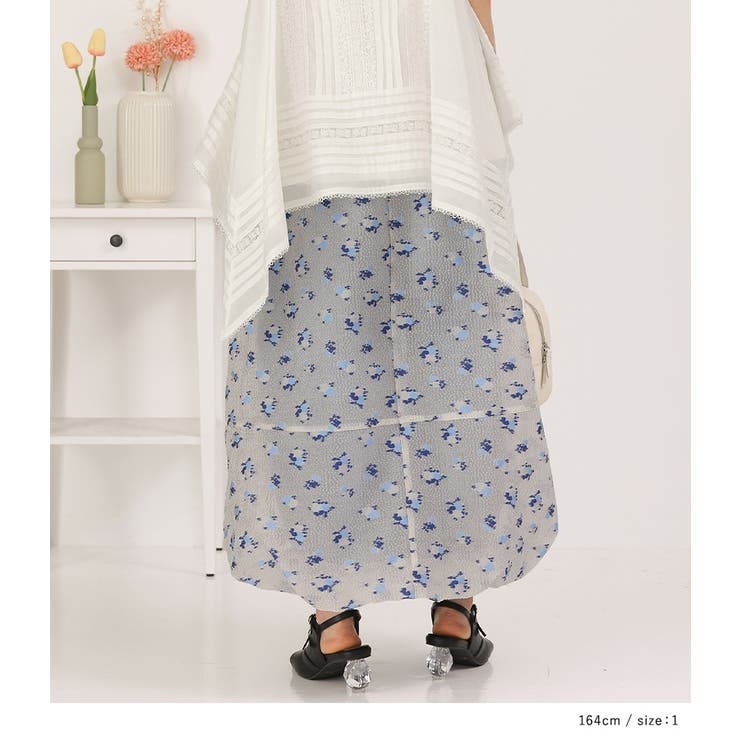 somari imagination花柄シアーバルーンスカート | osharewalker | 詳細画像4 