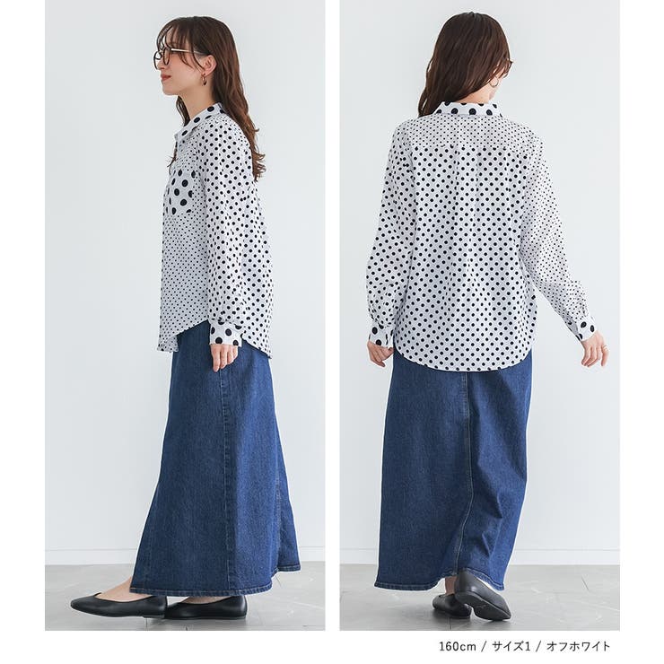 n'OrLABELアシンメトリードット柄シャツ | osharewalker | 詳細画像9 