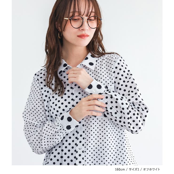 n'OrLABELアシンメトリードット柄シャツ | osharewalker | 詳細画像10 