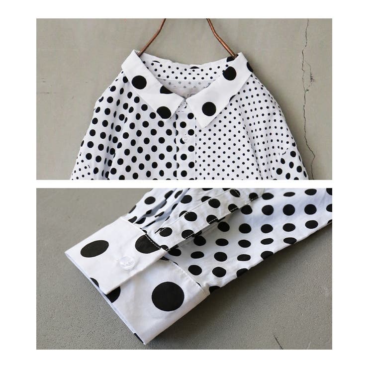 n'OrLABELアシンメトリードット柄シャツ | osharewalker | 詳細画像14 