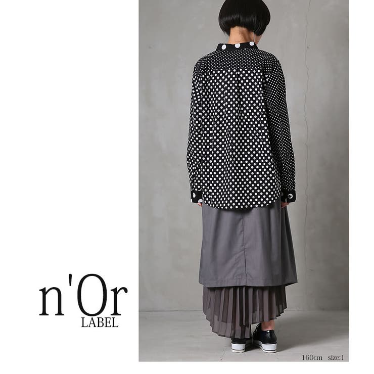 n'OrLABELアシンメトリードット柄シャツ[品番:MITW0014260 n'OrLABELアシンメトリードット柄シャツ[品番:MITW0014260