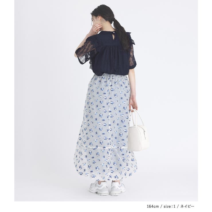 somari imaginationシースルー袖クラシカルレースブラウス[品番