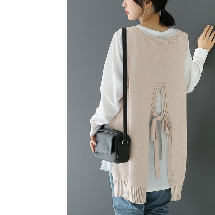 BLAMINK バックリボンニットベスト 新品 BLAMINK ブラミンク 2025