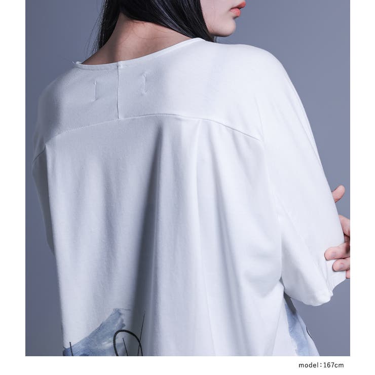 kOhAKU線画×ペイント風Tシャツ[品番：MITW0015211
