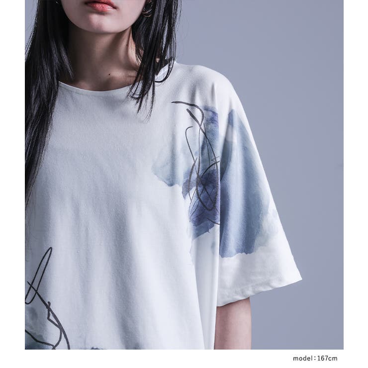 kOhAKU線画×ペイント風Tシャツ[品番：MITW0015211