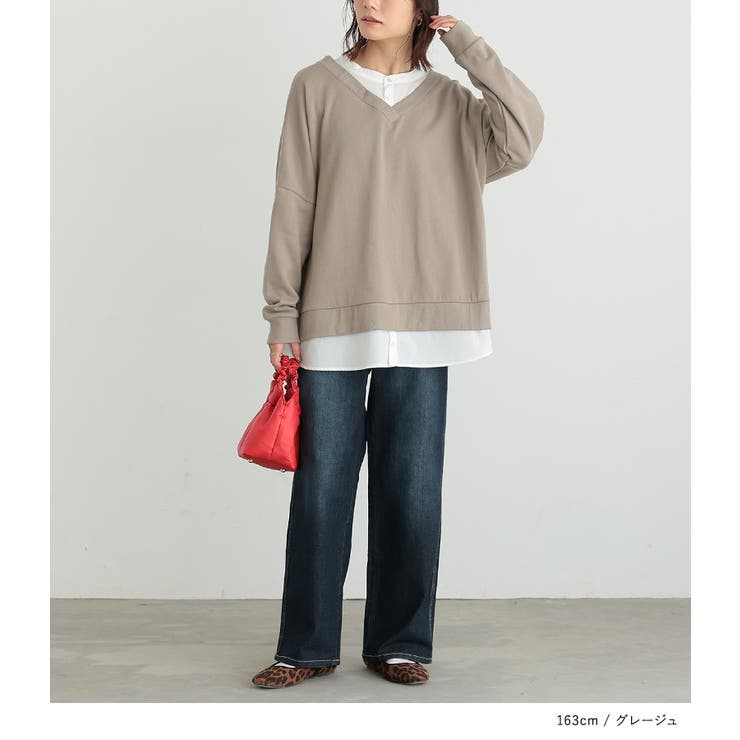 n'OrLABELシャツドッキングVネックスウェット  | osharewalker | 詳細画像8 