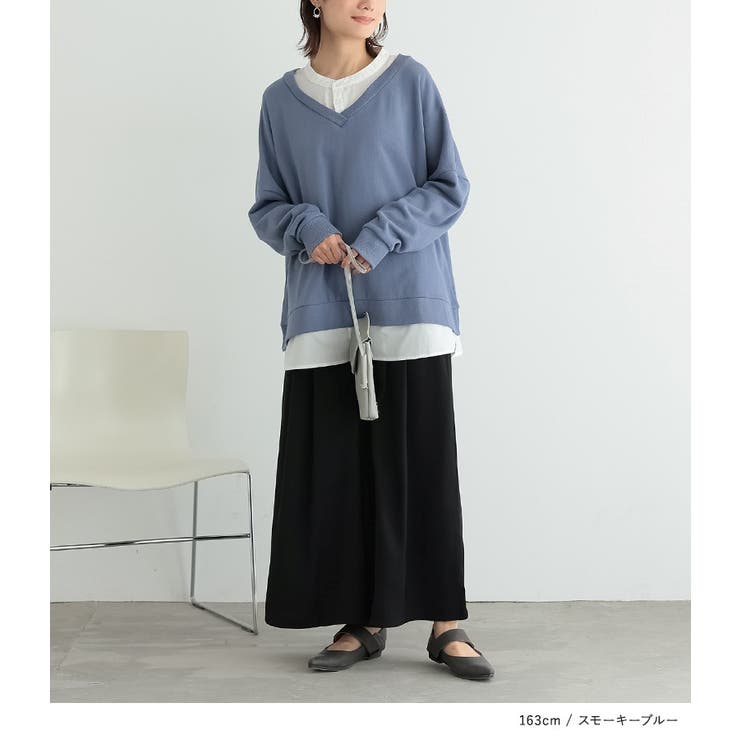 n'OrLABELシャツドッキングVネックスウェット  | osharewalker | 詳細画像10 