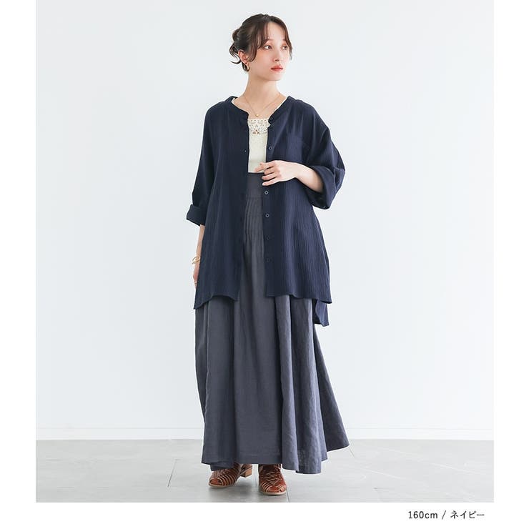 n'OrLABELダブルガーゼバンドカラーシャツ  | osharewalker | 詳細画像9 