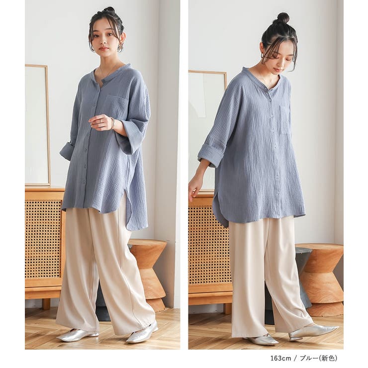 n'OrLABELダブルガーゼバンドカラーシャツ  | osharewalker | 詳細画像10 