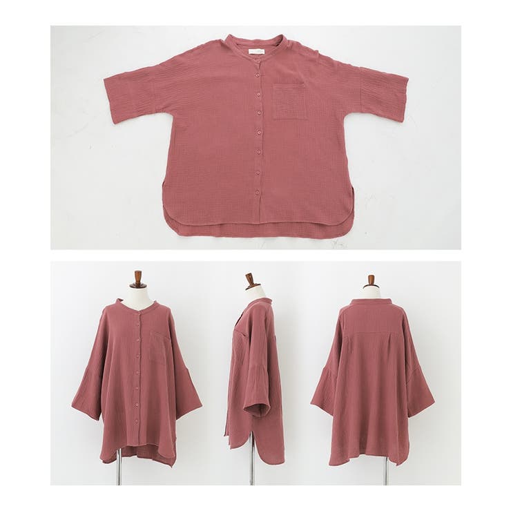 n'OrLABELダブルガーゼバンドカラーシャツ  | osharewalker | 詳細画像18 