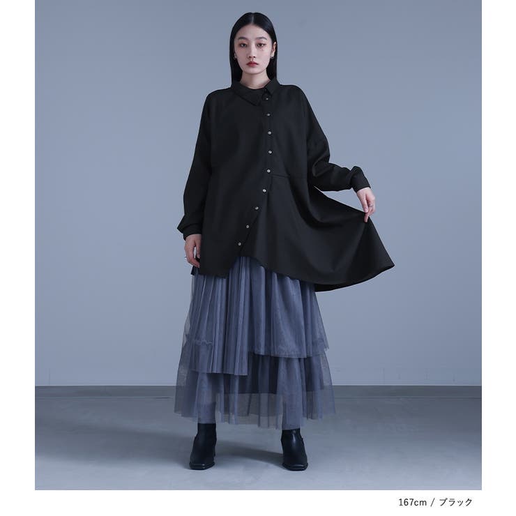 kOhAKUアシンメトリーフレアシャツ | osharewalker | 詳細画像2 