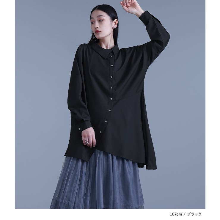 kOhAKUアシンメトリーフレアシャツ | osharewalker | 詳細画像6 