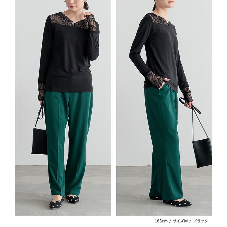 n'OrLABELあったかVネックレースロンT | osharewalker | 詳細画像12 