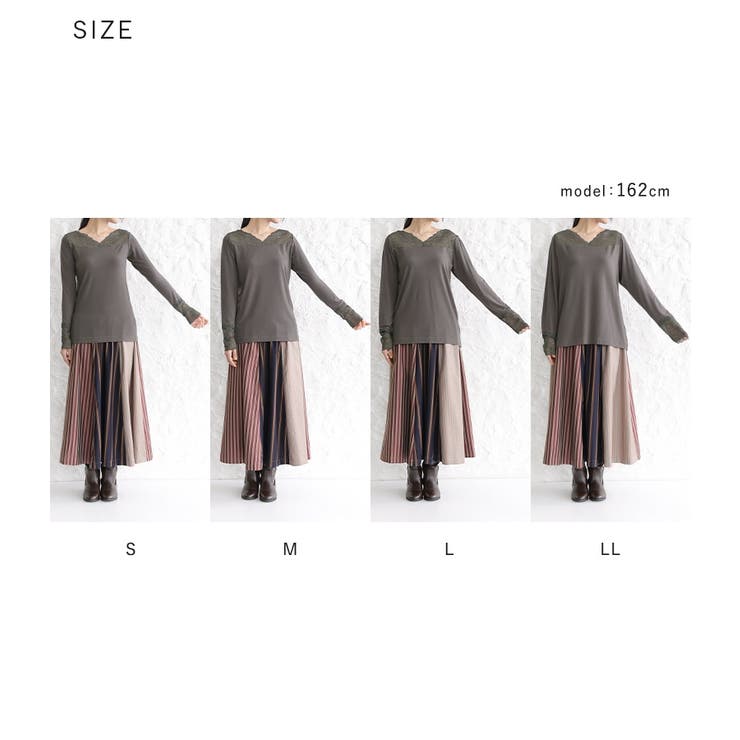 n'OrLABELあったかVネックレースロンT | osharewalker | 詳細画像20 