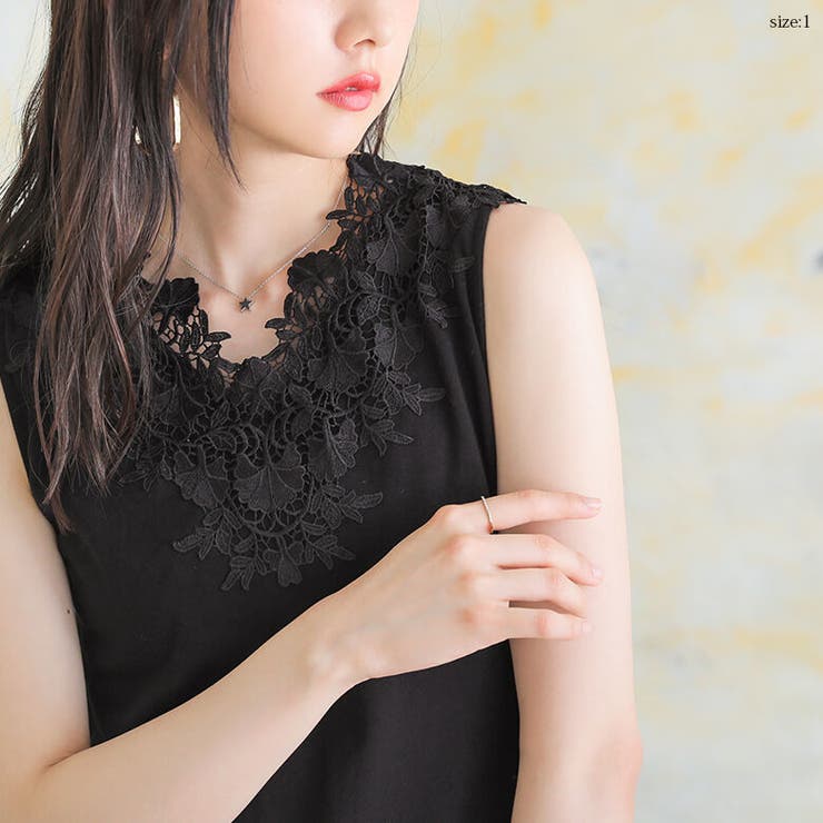 n'OrLABEL幅広レースコットンタンク | osharewalker | 詳細画像10 