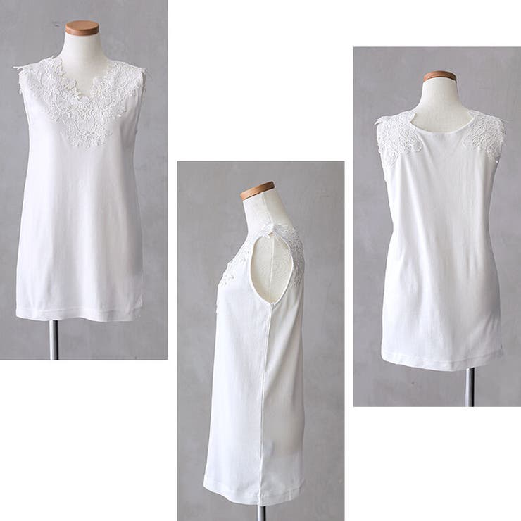 n'OrLABEL幅広レースコットンタンク | osharewalker | 詳細画像11 