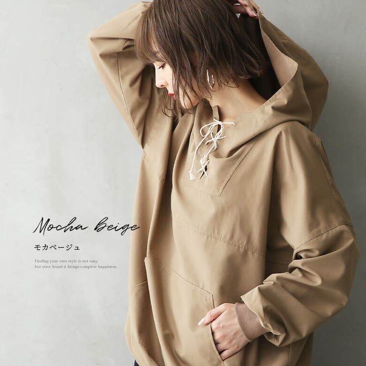 n'OrLABELアノラック風レースアップパーカー[品番：MITW0015441